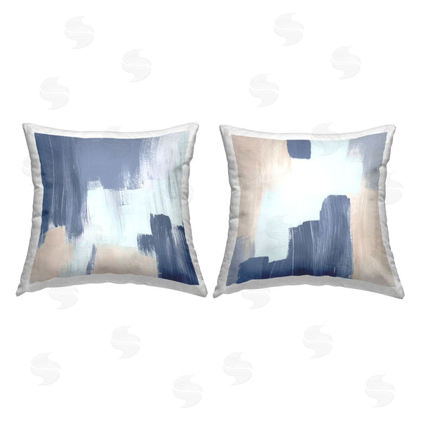 stupell industries Jennifer Brinley | Expressive Blue & Beige Printed Throw Pillow Set
