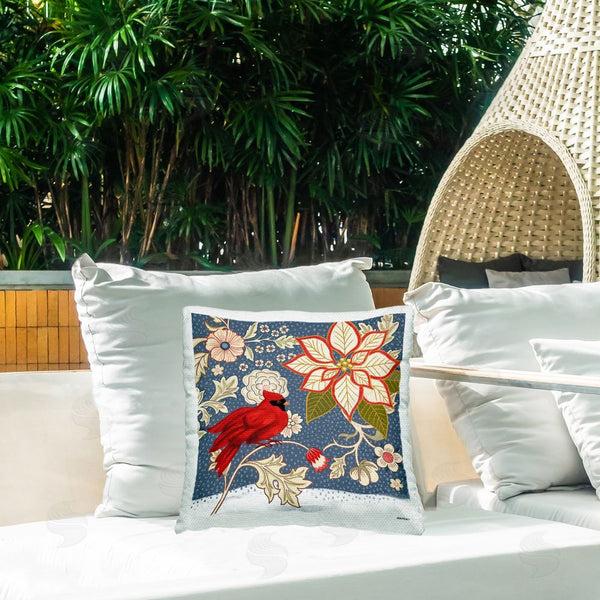 Stupell Industries Jennifer Brinley | Floral Pattern & Cardinal Printed Throw Pillow
