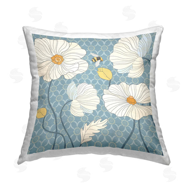 stupell industries Jennifer Brinley | Florals on Trellis Pattern Printed Throw Pillow
