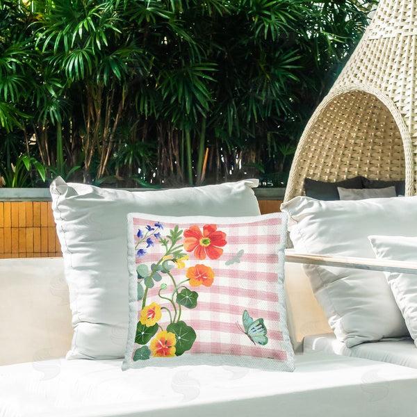 Stupell Industries Jennifer Brinley | Florals & Pink Gingham Printed Throw Pillow