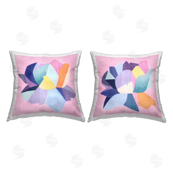 Stupell Industries Jennifer Brinley | Geometric Patterned Blossoms Printed Throw Pillow Set