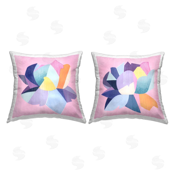 stupell industries Jennifer Brinley | Geometric Patterned Blossoms Printed Throw Pillow Set