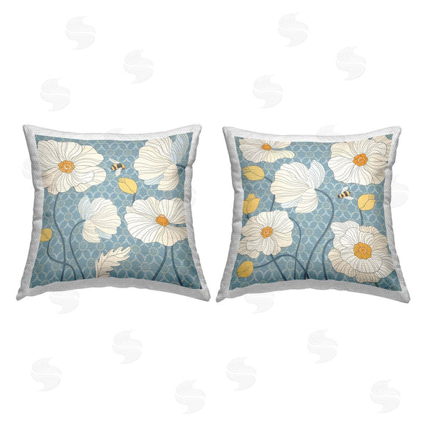 Stupell Industries Jennifer Brinley | Honey Bees With Poppies Printed Throw Pillow Set