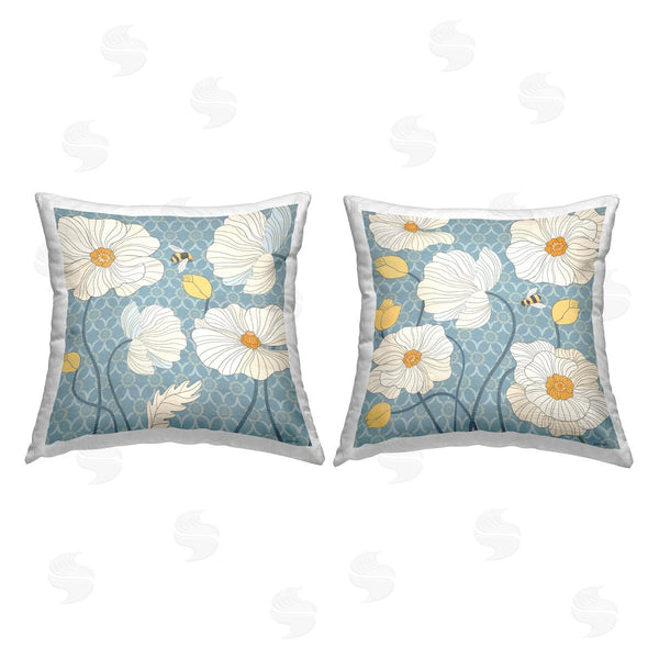 stupell industries Jennifer Brinley | Honey Bees with Poppies Printed Throw Pillow Set