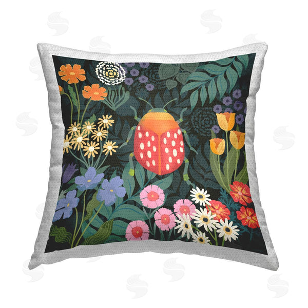 Stupell Industries Jennifer Brinley | Ladybug In Garden Printed Throw Pillow