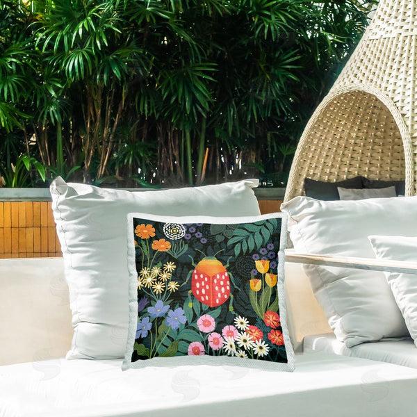 Stupell Industries Jennifer Brinley | Ladybug In Garden Printed Throw Pillow