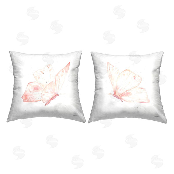 stupell industries Jennifer Brinley | Pastel Pink Butterflies Printed Throw Pillow Set