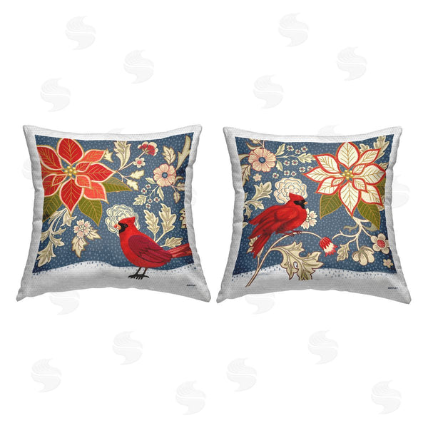 Stupell Industries Jennifer Brinley | Patterned Cardinals & Florals Printed Throw Pillow Set