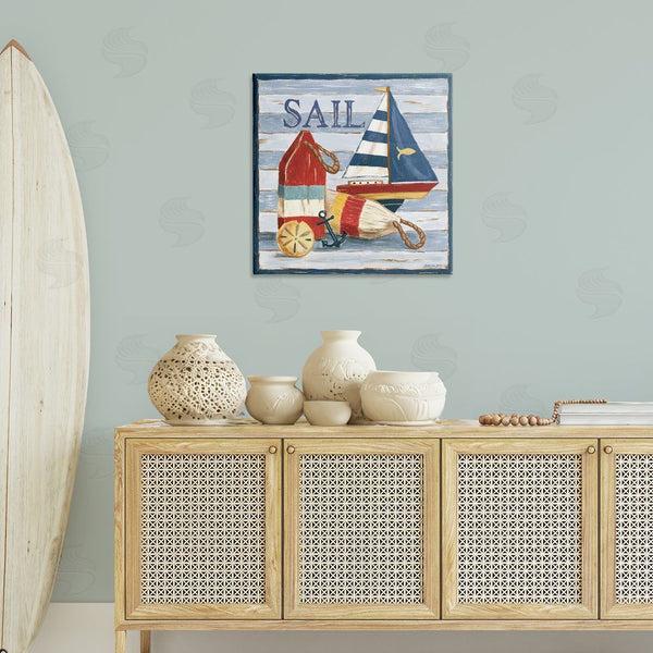 Stupell Industries Jennifer Brinley Rep. Levison Designs | Sail Boat & Buoys Wall Art