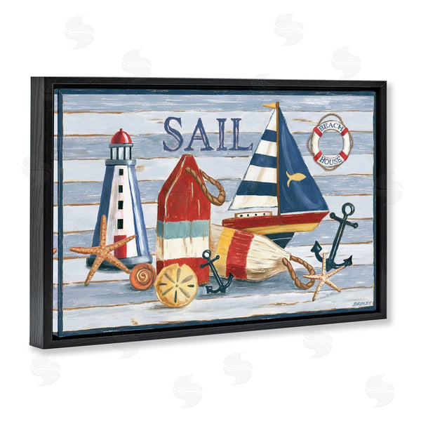Stupell Industries Jennifer Brinley Rep. Levison Designs | Striped Nautical Still Life Wall Art