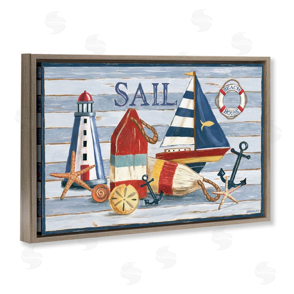 Stupell Industries Jennifer Brinley Rep. Levison Designs | Striped Nautical Still Life Wall Art