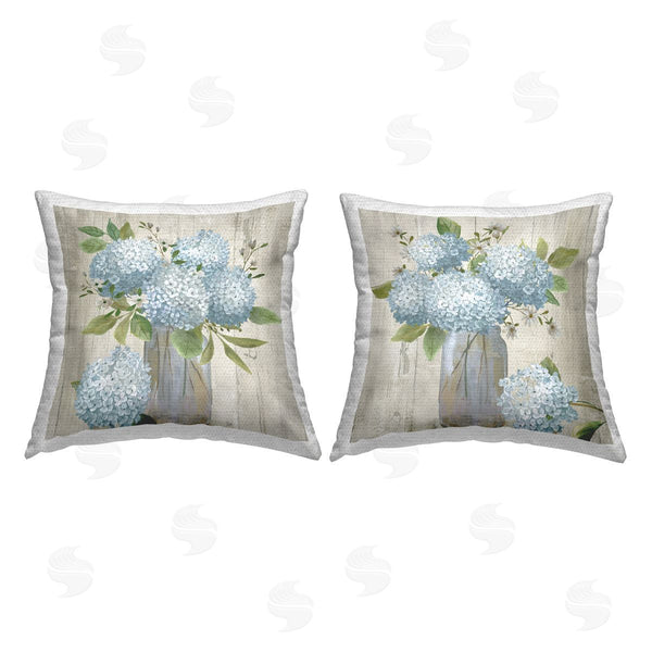 Stupell Industries Jennifer Brinley | Rustic Hydrangea Bouquets Printed Throw Pillow Set