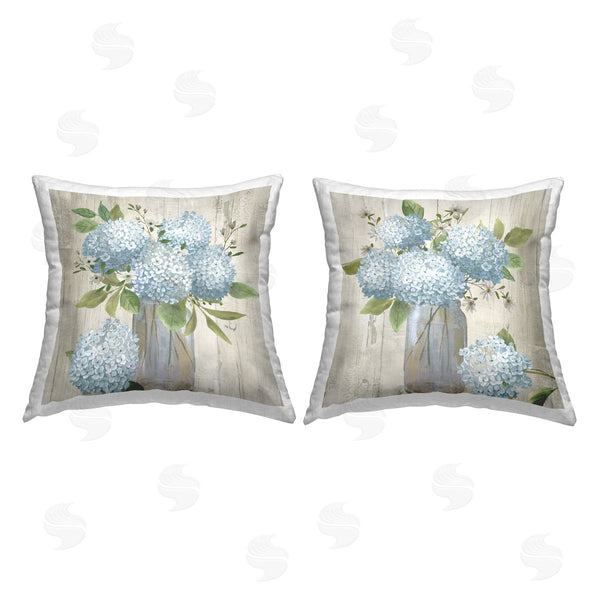 stupell industries Jennifer Brinley | Rustic Hydrangea Bouquets Printed Throw Pillow Set