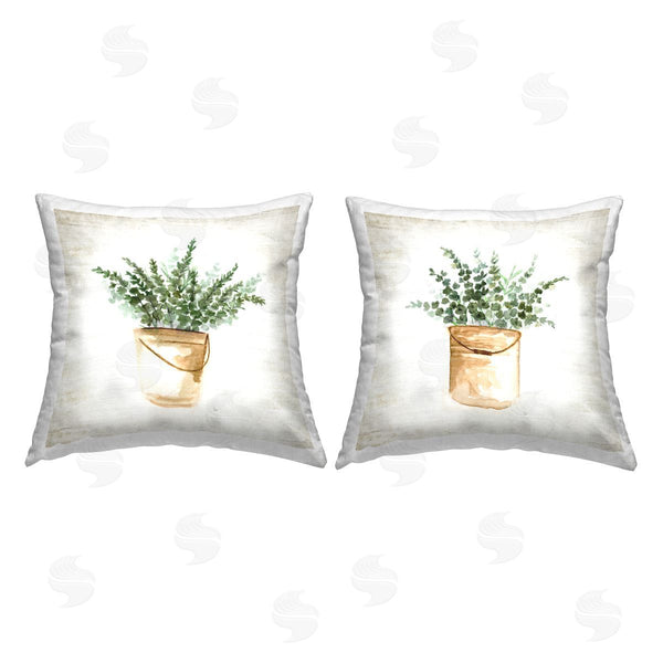 stupell industries Jennifer Brinley | Rustic Potted Herbs Printed Throw Pillow Set