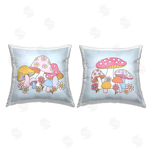 stupell industries Jennifer Brinley | Varied Groovy Mushrooms Printed Throw Pillow Set