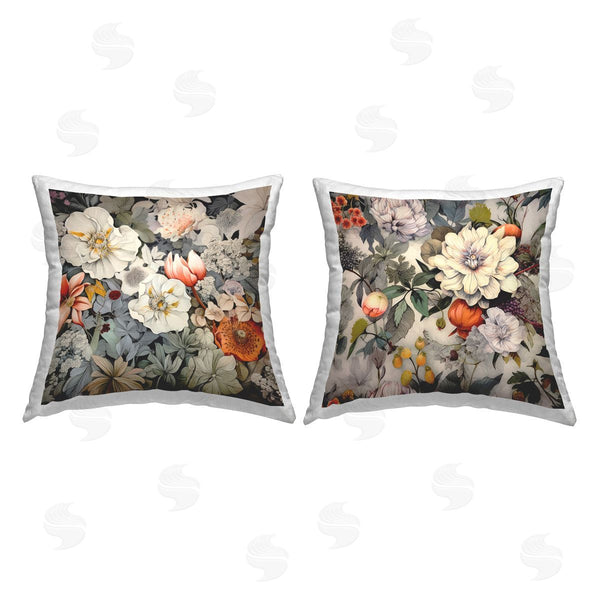stupell industries Jennifer Brinley | Vintage Patterned Flowers Printed Throw Pillow Set