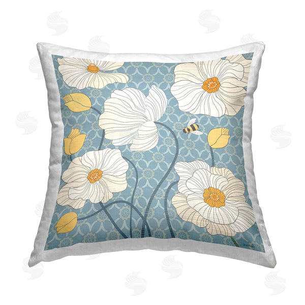 stupell industries Jennifer Brinley | Vintage Patterned Poppies Printed Throw Pillow