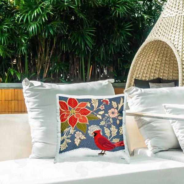 Stupell Industries Jennifer Brinley | Winter Cardinal & Flowers Printed Throw Pillow
