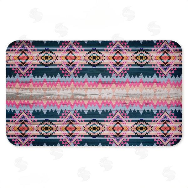 stupell industries Jennifer Ellory | Boho Geometric Pink & Blue Anti-Fatigue Mat
