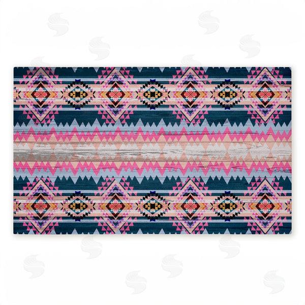 stupell industries Jennifer Ellory | Boho Geometric Pink & Blue Non-Woven Door Mat