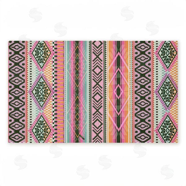stupell industries Jennifer Ellory | Boho Geometric Stripes Non-Woven Door Mat