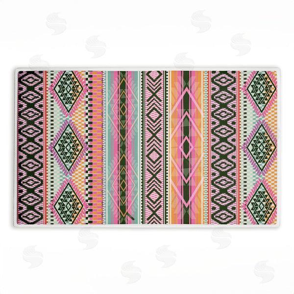 stupell industries Jennifer Ellory | Boho Geometric Stripes Plush Bath Mat