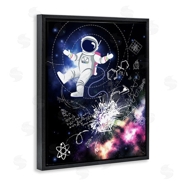Stupell Industries Jennifer Ellory | Galactic Astronaut Vivid Nebula Scientific Patterns Wall Art