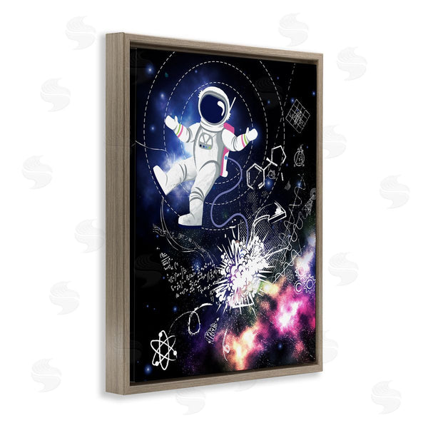 Stupell Industries Jennifer Ellory | Galactic Astronaut Vivid Nebula Scientific Patterns Wall Art