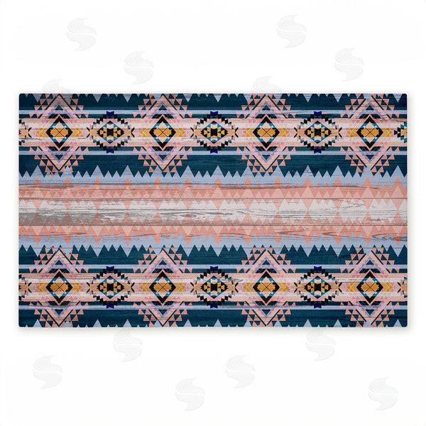 stupell industries Jennifer Ellory | Geometric Boho Vibe Stripes Non-Woven Door Mat