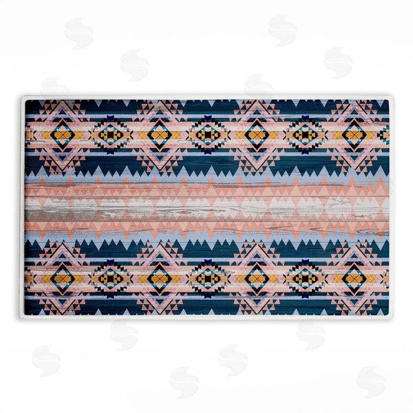 stupell industries Jennifer Ellory | Geometric Boho Vibe Stripes Plush Bath Mat