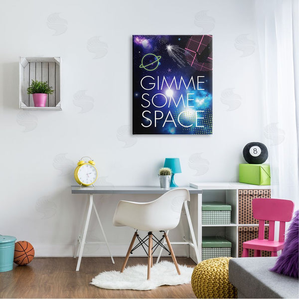 Stupell Industries Jennifer Ellory | Gimme Some Space Phrase Patterned Galaxy Stars Wall Art