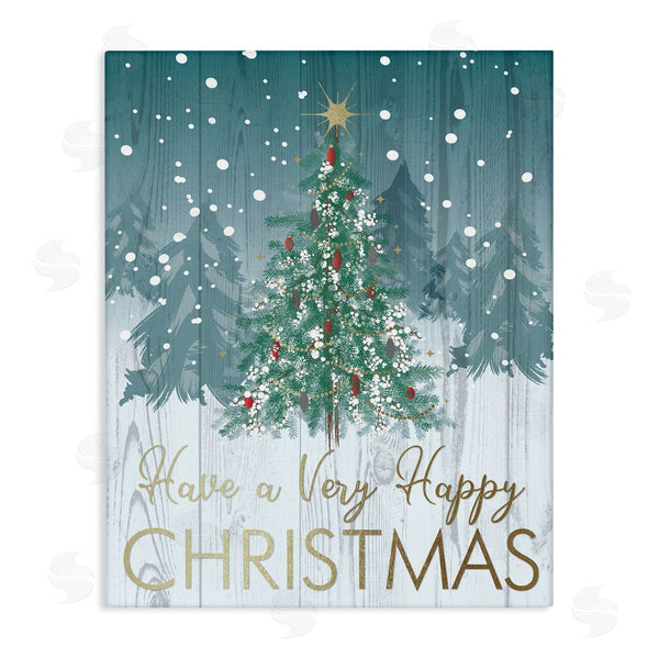 stupell industries Jennifer Ellory | Happy Christmas Glam Detail Text Rustic Fir Tree Wall Art