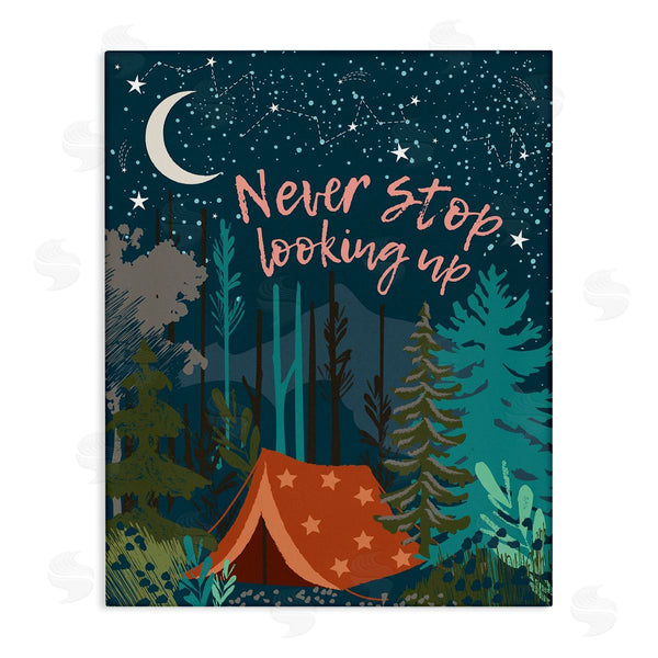 stupell industries Jennifer Ellory | Never Stop Looking Up Phrase Night Sky Camping Wall Art