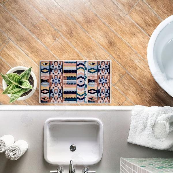 Stupell Industries Jennifer Ellory | Subtle Boho Geometrics Plush Bath Mat