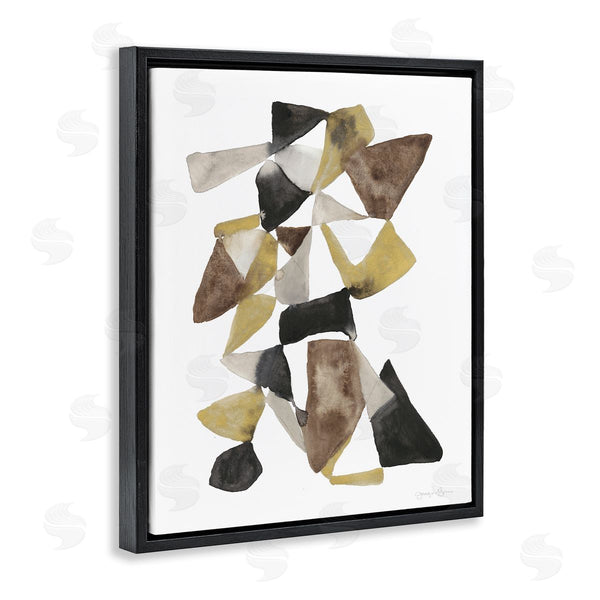 Stupell Industries Jennifer Goldberger | Abstract Black Gold Brown Shape