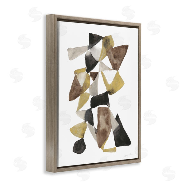 Stupell Industries Jennifer Goldberger | Abstract Black Gold Brown Shape