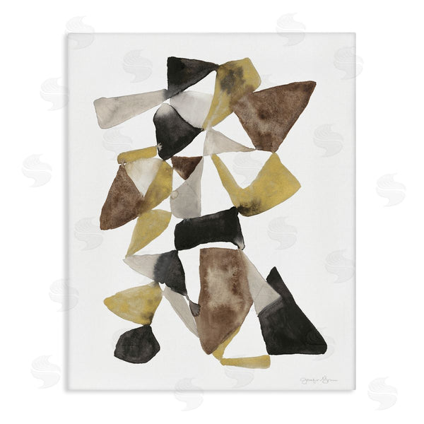 stupell industries Jennifer Goldberger | Abstract Black Gold Brown Shape