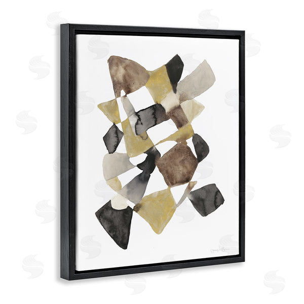 Stupell Industries Jennifer Goldberger | Abstract Gold Black Brown Shape