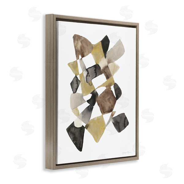 Stupell Industries Jennifer Goldberger | Abstract Gold Black Brown Shape