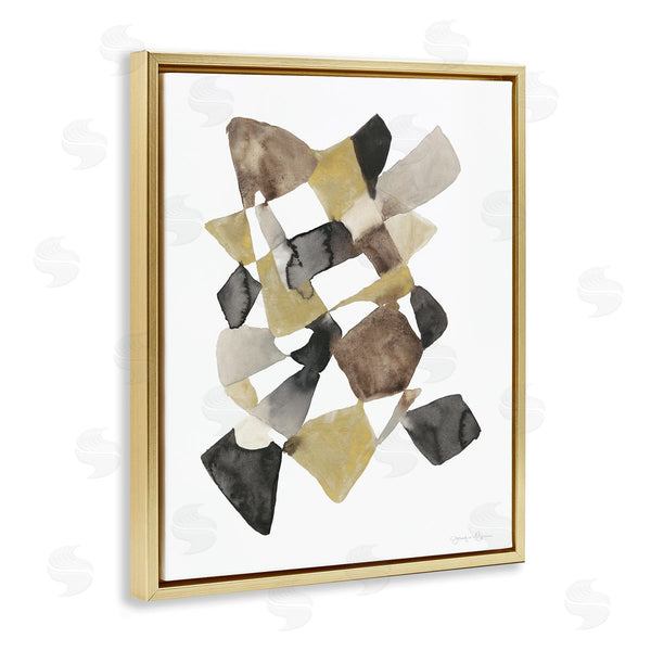 Stupell Industries Jennifer Goldberger | Abstract Gold Black Brown Shape