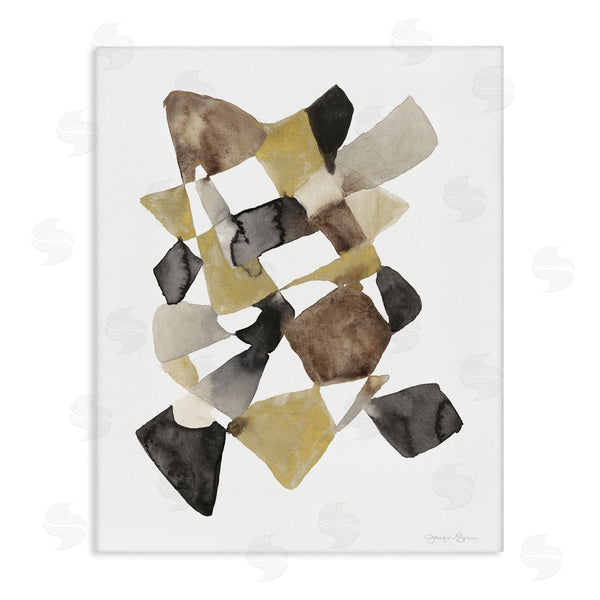 stupell industries Jennifer Goldberger | Abstract Gold Black Brown Shape