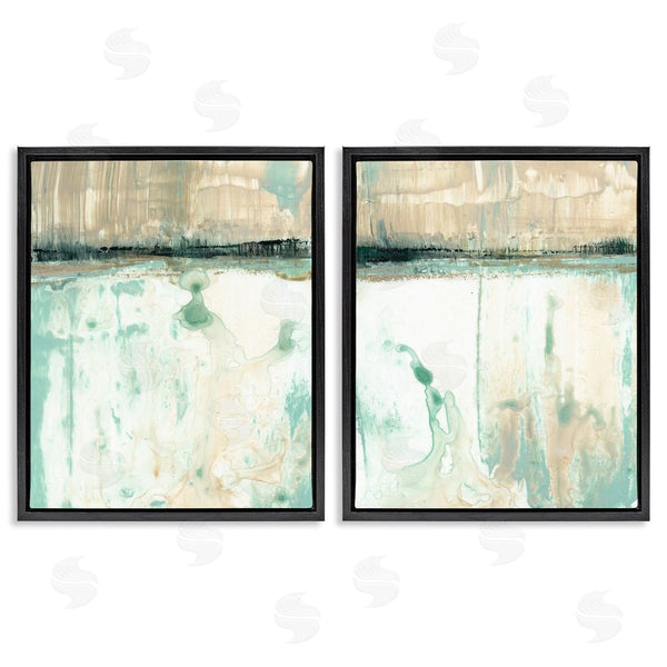 Stupell Industries Jennifer Goldberger | Abstract Lake Landscape Organic Blue Green Wall Art