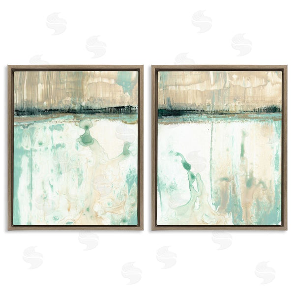 Stupell Industries Jennifer Goldberger | Abstract Lake Landscape Organic Blue Green Wall Art