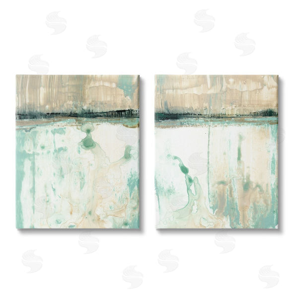 stupell industries Jennifer Goldberger | Abstract Lake Landscape Organic Blue Green Wall Art