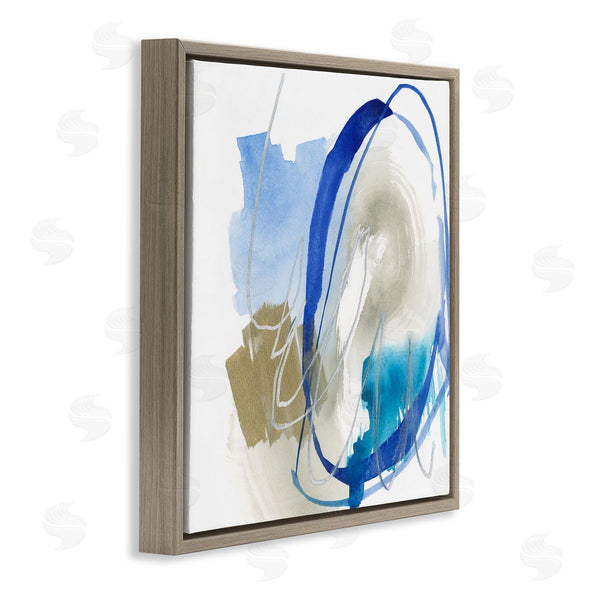 Stupell Industries Jennifer Goldberger | Circular Abstraction Chaotic Rigid Lines Blue Brown Wall Art