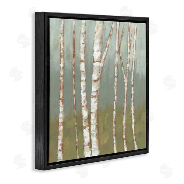 Stupell Industries Jennifer Goldberger | Contemporary Birch Tree Bark Soft Green Forest Landscape Wall Art