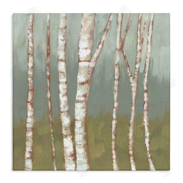 stupell industries Jennifer Goldberger | Contemporary Birch Tree Bark Soft Green Forest Landscape Wall Art