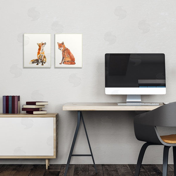 Stupell Industries Jennifer Goldberger | Curious Fox Watercolor Paintings Wall Art