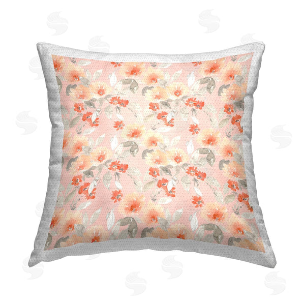 Stupell Industries Jennifer Goldberger | Floral Pattern On Pink Printed Throw Pillow
