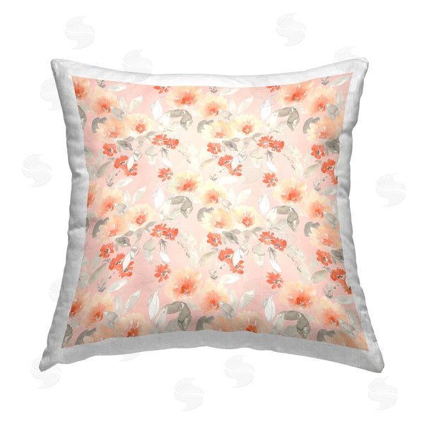 stupell industries Jennifer Goldberger | Floral Pattern on Pink Printed Throw Pillow